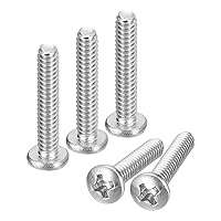 Vista 18 de uxcell Tornillos de máquina de cabeza redonda #10-32x1/2, tornillo de acero inoxidable 304 18-8, accionamiento Phillips, totalmente roscado, acabado