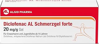 Diclofenac AL Schmerzgel forte 20 mg/g Schmerzgel, 150g, bei akuten Prellungen, Zerrungen & Verstauchungen Zur kurzzeitigen lokalen Behandlung von leichten bis mäßig starken Schmerzen