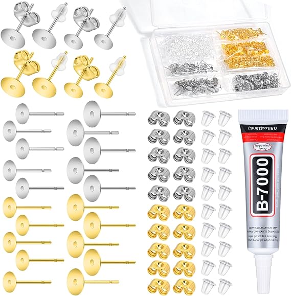 anezus Jewelry Glue with Earring Posts for Jewelry Making