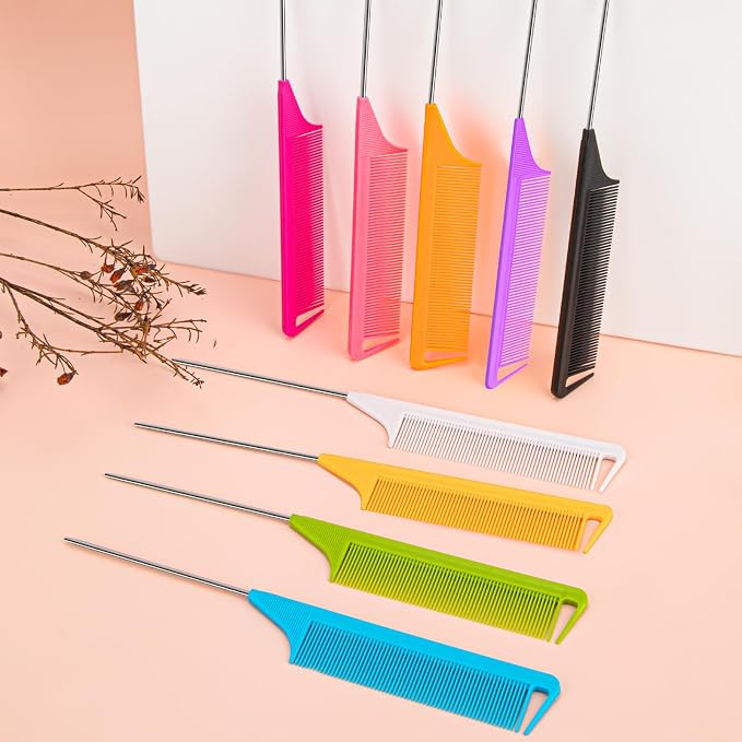 Set 10 Peines Rat Tail Metal Para Estilizado Pelo miniatura 4