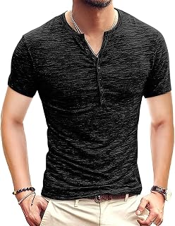 Kuyigo Henley Shirts Sleeve Summer