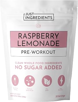 Pre-Workout Raspberry Lemonade | 30 Servings | 150 mg Caffeine Per Serving | Made with Real Food Ingredients | Gluten-Free | No Artificial Sweeteners | Supports Energy and Muscle Recovery