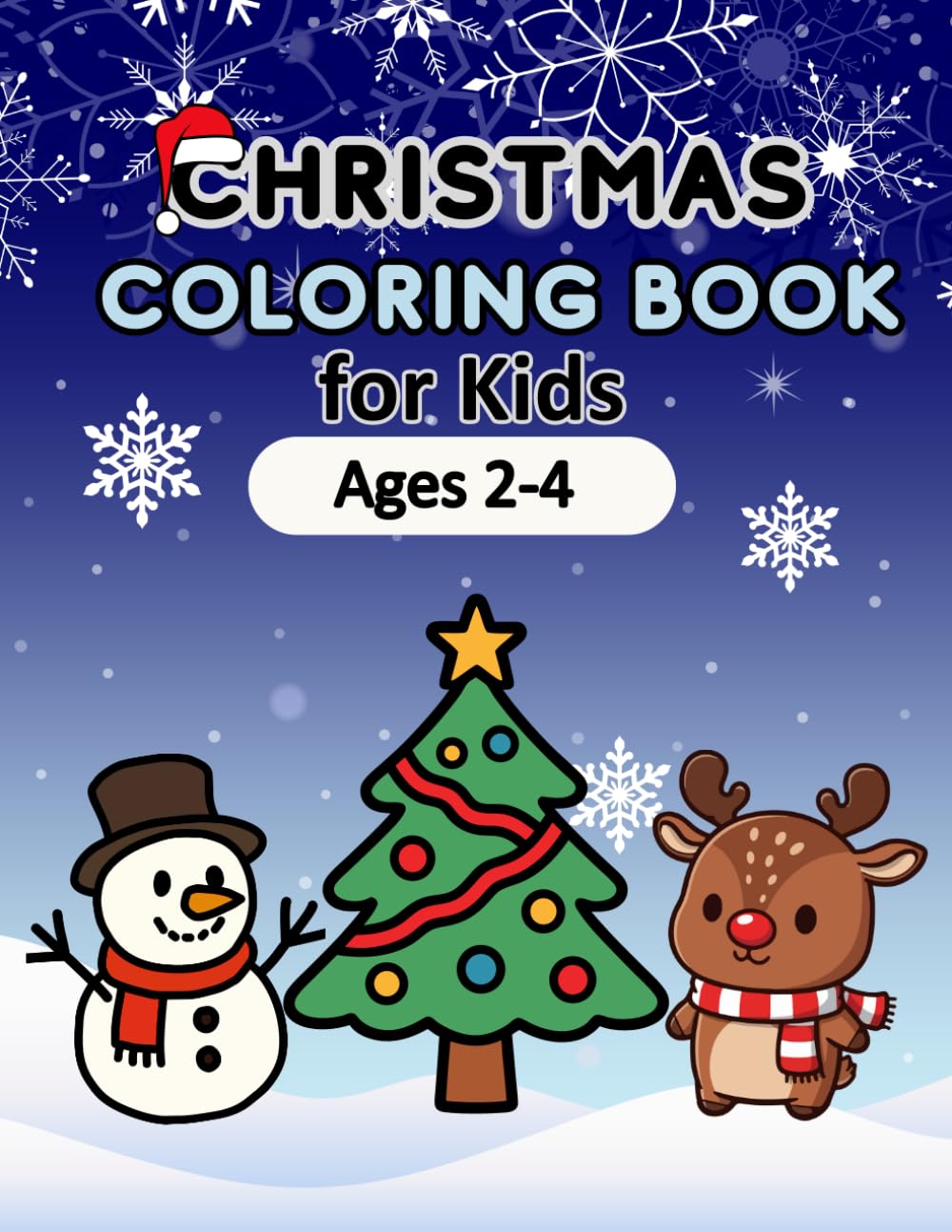 Christmas Coloring Book For Kids Ages 2-4: 50+ Simple Christmas-Themed Designs for a Festive and Magical Time