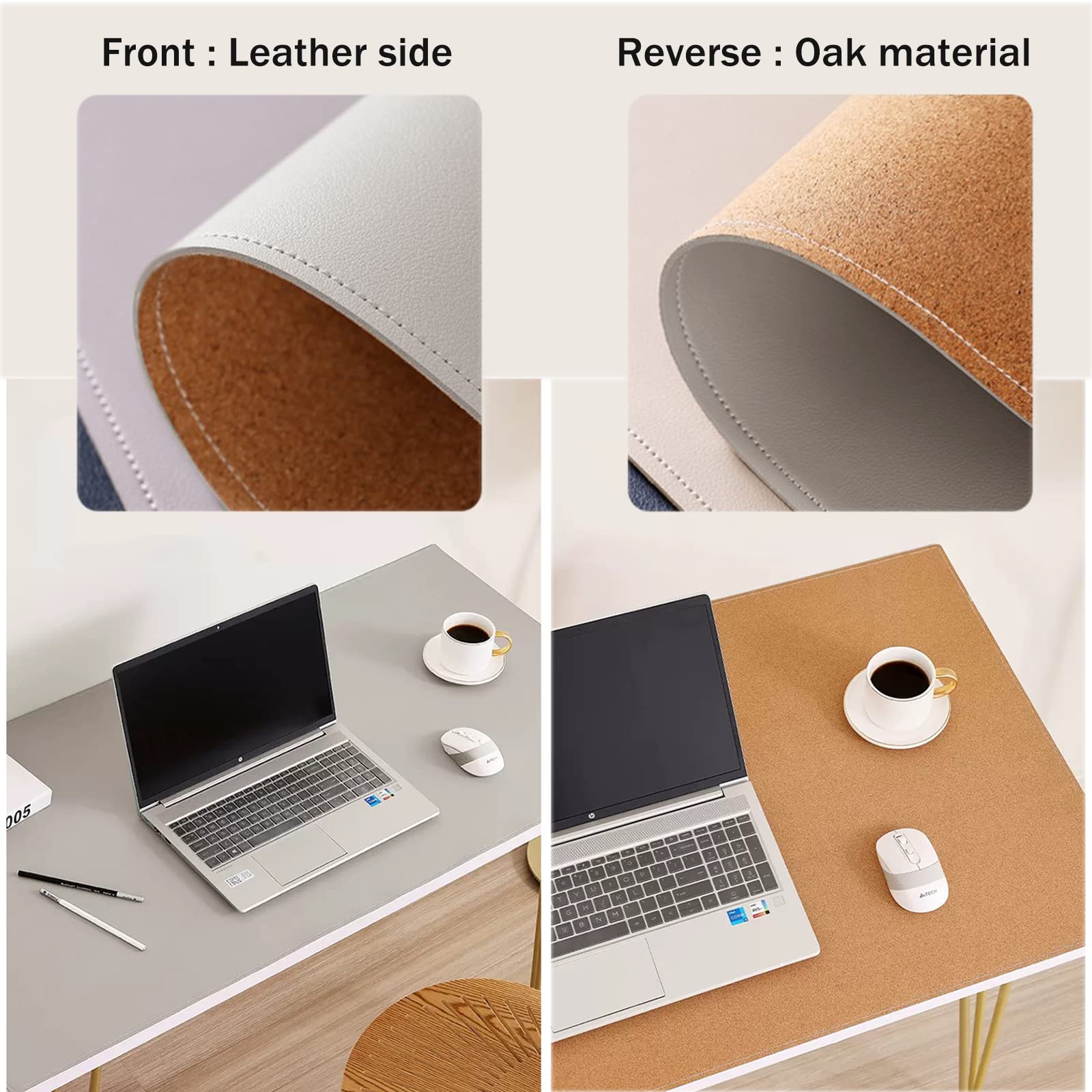 Tappetino Scrivania in Pelle, Sottomano da Scrivania Pelle a Doppia Faccia, Tappetino Mouse Grande, Tappetini da Scrivania Pelle per Ufficio e Casa, Tappetino da Protezion(Size:40X100cm,Color:Marrone)