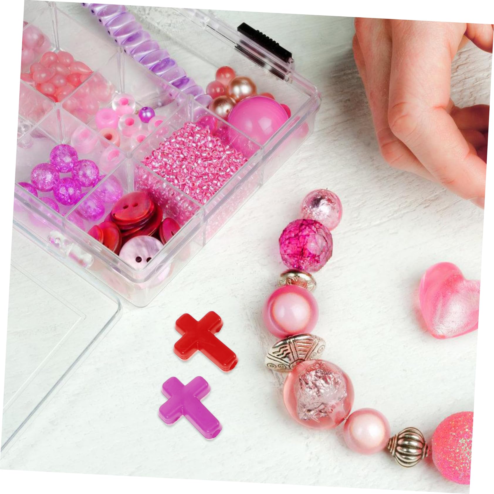 FOMIYES 100Pcs Acrylic Cross Beads for Jewellery Making - Image 4
