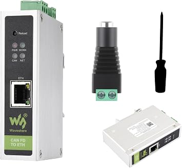Industrial CAN FD Converter, CAN FD to ETH Bidirectional Data Communication, Supports 5 Data Conversion Modes and CA N 2.0A/2.0B Protocols, Rail-Mount Support