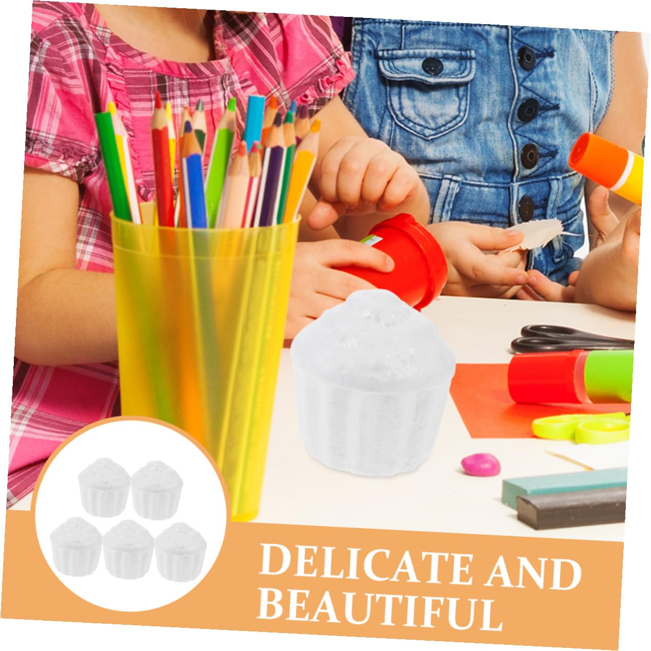 Gatuida 5 Pièces Modèle de Gâteau en Mousse Blanche pour Décoration de Gâteau, Accessoires Créatifs pour Travaux Manuels et Entraînement Pâtisserie Cupcake