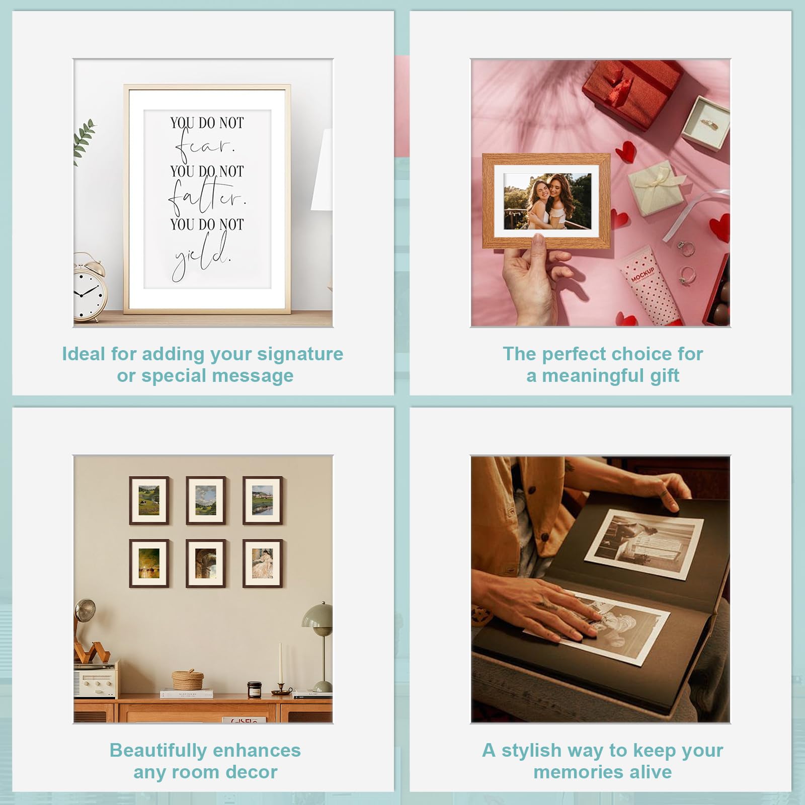 30Pcs White Picture Mounts for Frames Cut to Size Photo Mounts 7x5 Inch to Fit 6x4 Inch Size Picture Frame Mats Mount Board Card for Framing Picture Frame Mounts for Display Artwork Photos Paintings - Image 2