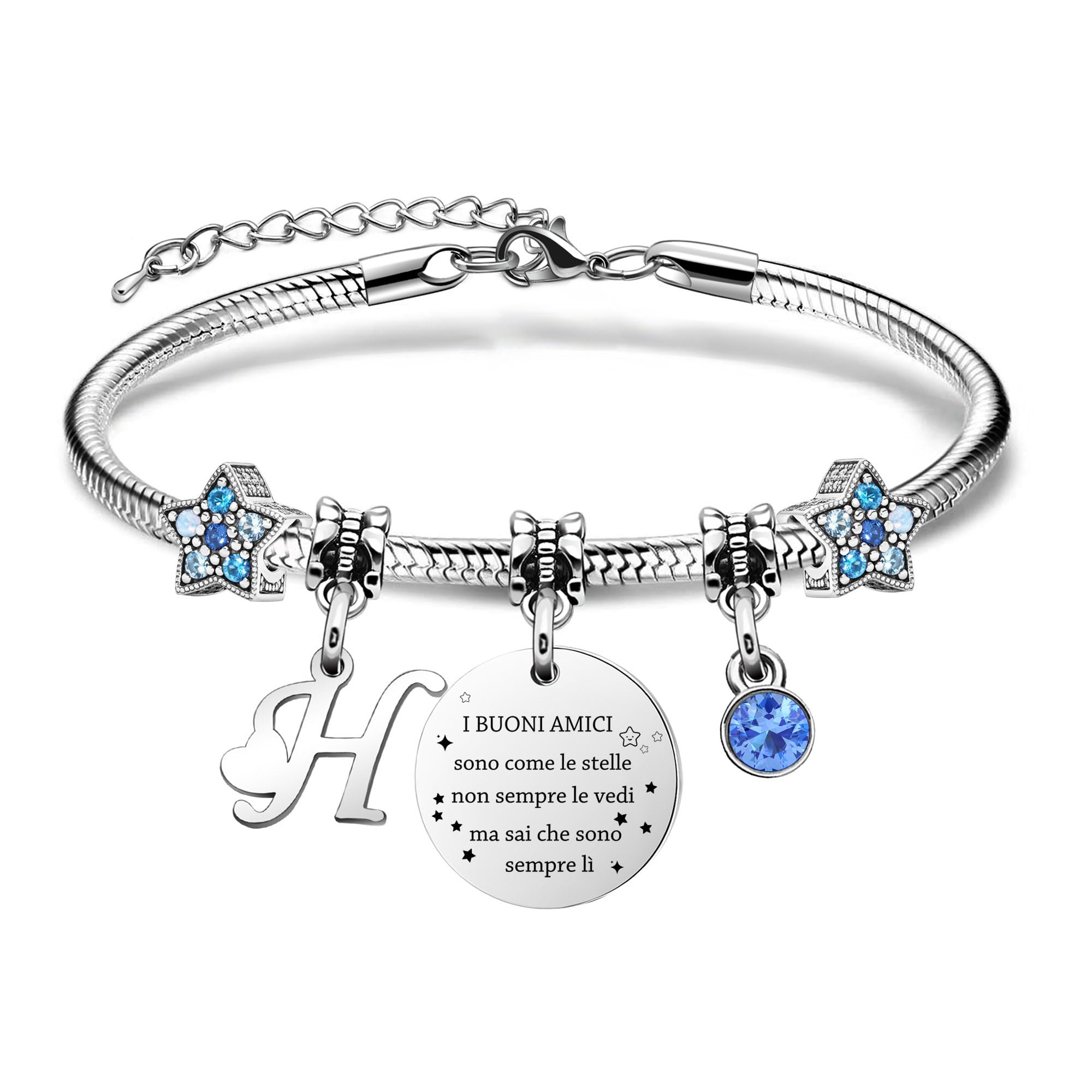 COEROW Braccialetti Delle Donne Con Lettere Iniziali-Regalo Personalizzato Per Buoni Amici,Amicizia Stella Bracciale e Ragazze Braccialetti-Nome Braccialetti Dare Sorella Collega Figlia Gioielli