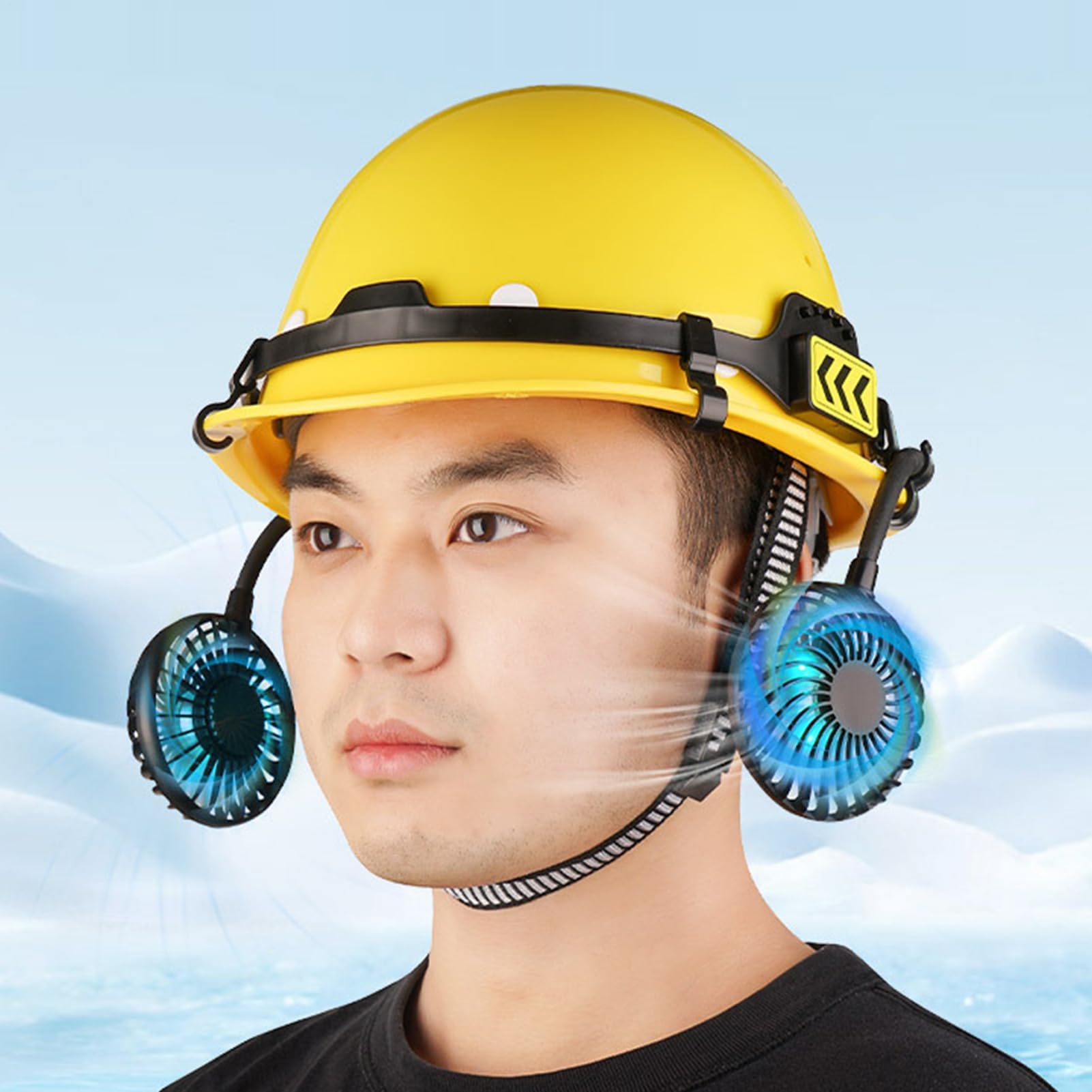 Ventilatore Per Casco | Ventola Regolabile per Elmetti a 3 Velocità,Dispositivo Rinfrescante con Luce Notturna per Attività Esterne Lavoratori Ciclismo