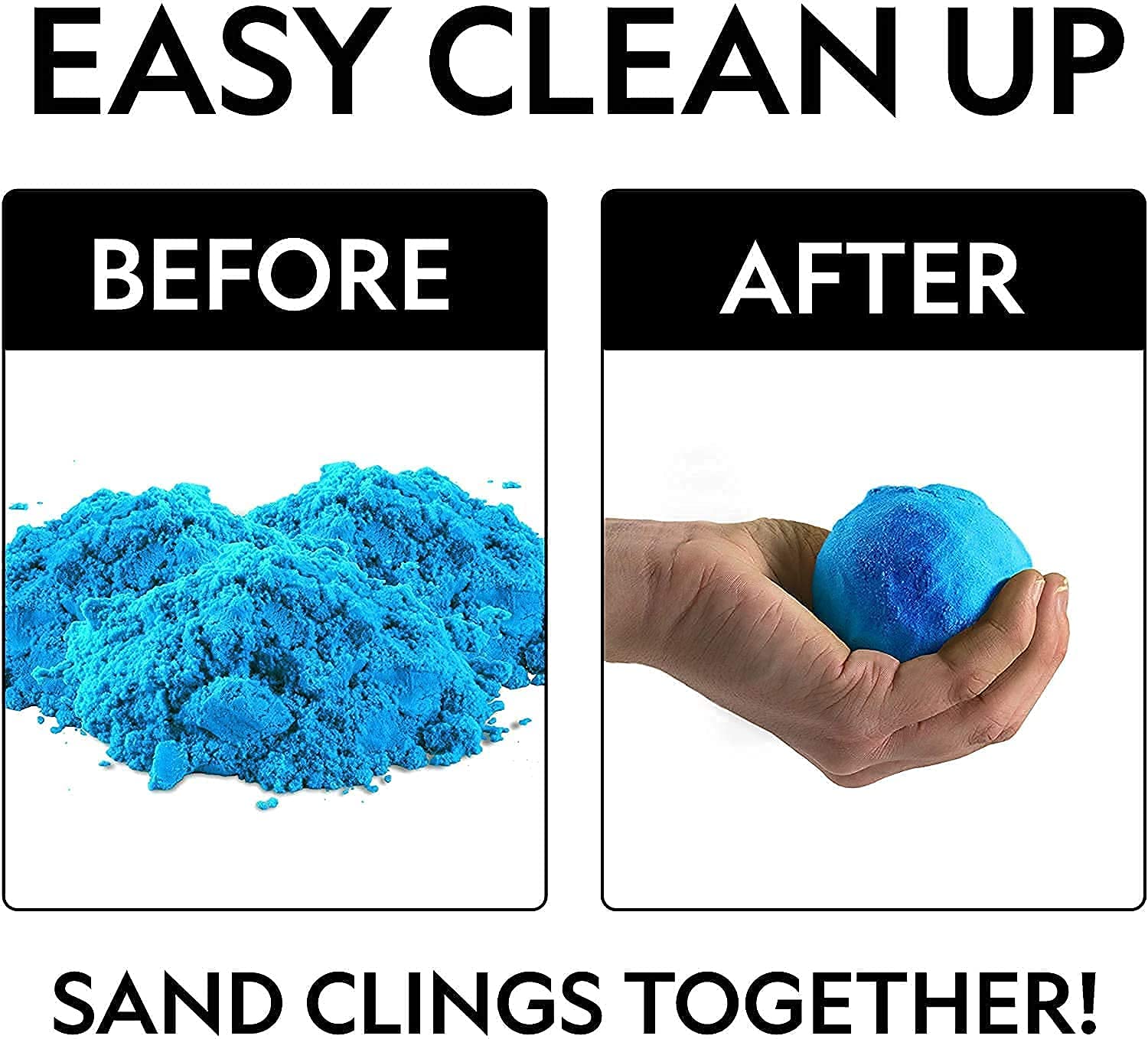 SYGNIUS Stretchable and Moldable Moving Clay Sensory Play Sand Dough for Indoor Outdoor Activity Toys for Boys & Girls with 6 Shapes (Square) 3