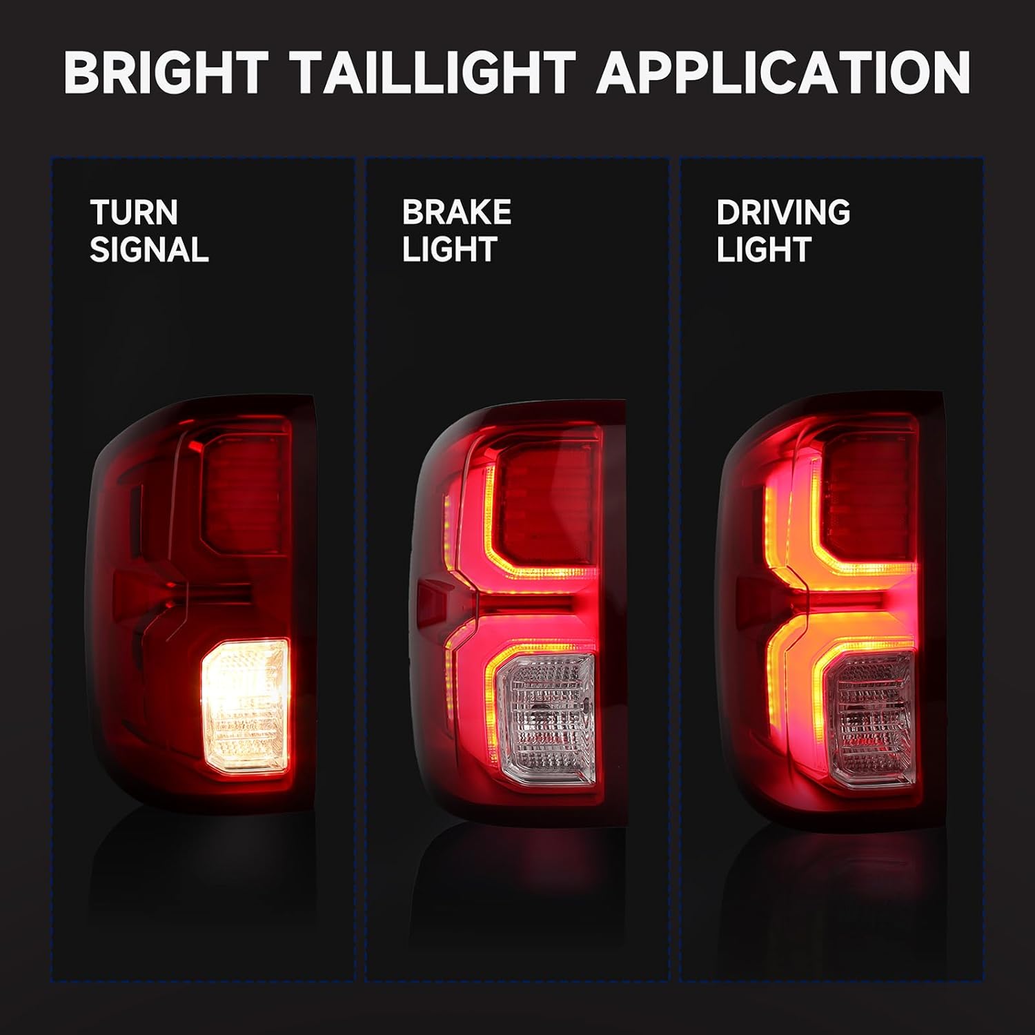 LED Tail Lights Assembly Compatible with 2016 2017 2018 Chevy Silverado 1500 LTZ/High Country Rear Brake Taillights with Bulbs, Left Driver Side Replace GM2800294 84288718