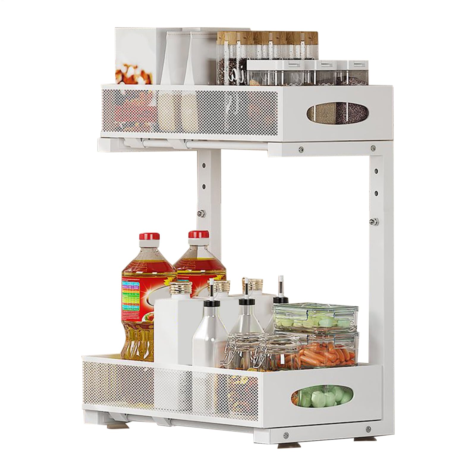 Organizador para Debajo del Lavabo del Baño Organizadores Extraíbles Y | Estante Multiusos Para Cocina Organización Del Hogar Detergente Toallas Papel Tarros Limpieza