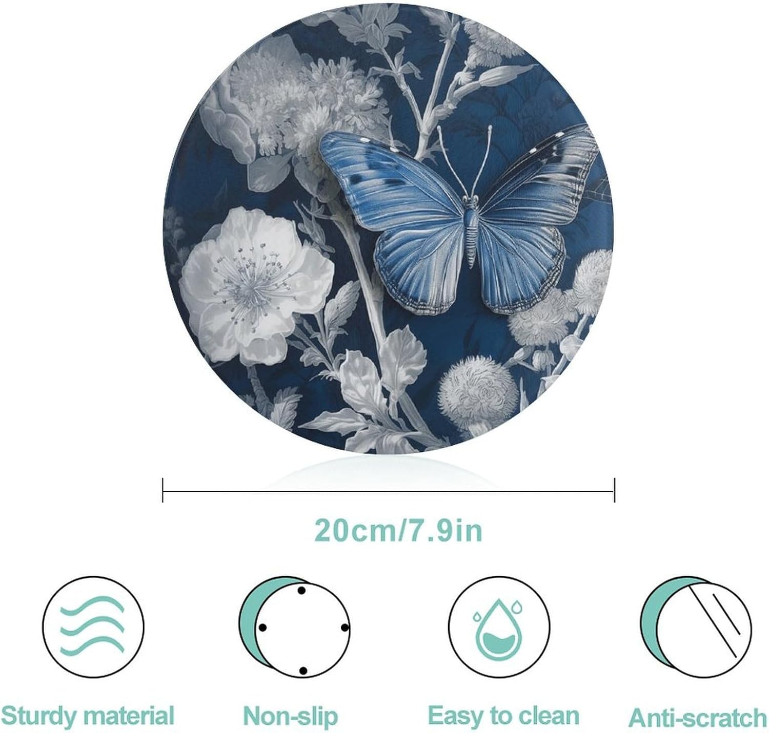 Peaceful Countryside 8" Tempered Glass Cutting Board for Kitchen