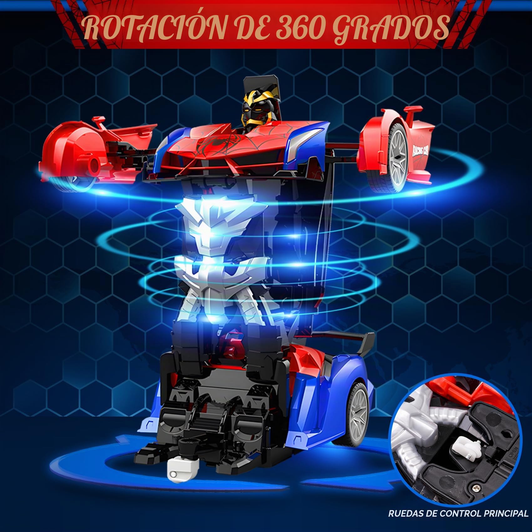 Regalo Cumpleaños Coche Robot Transformable Teledirigido - 2 En 1 Coche