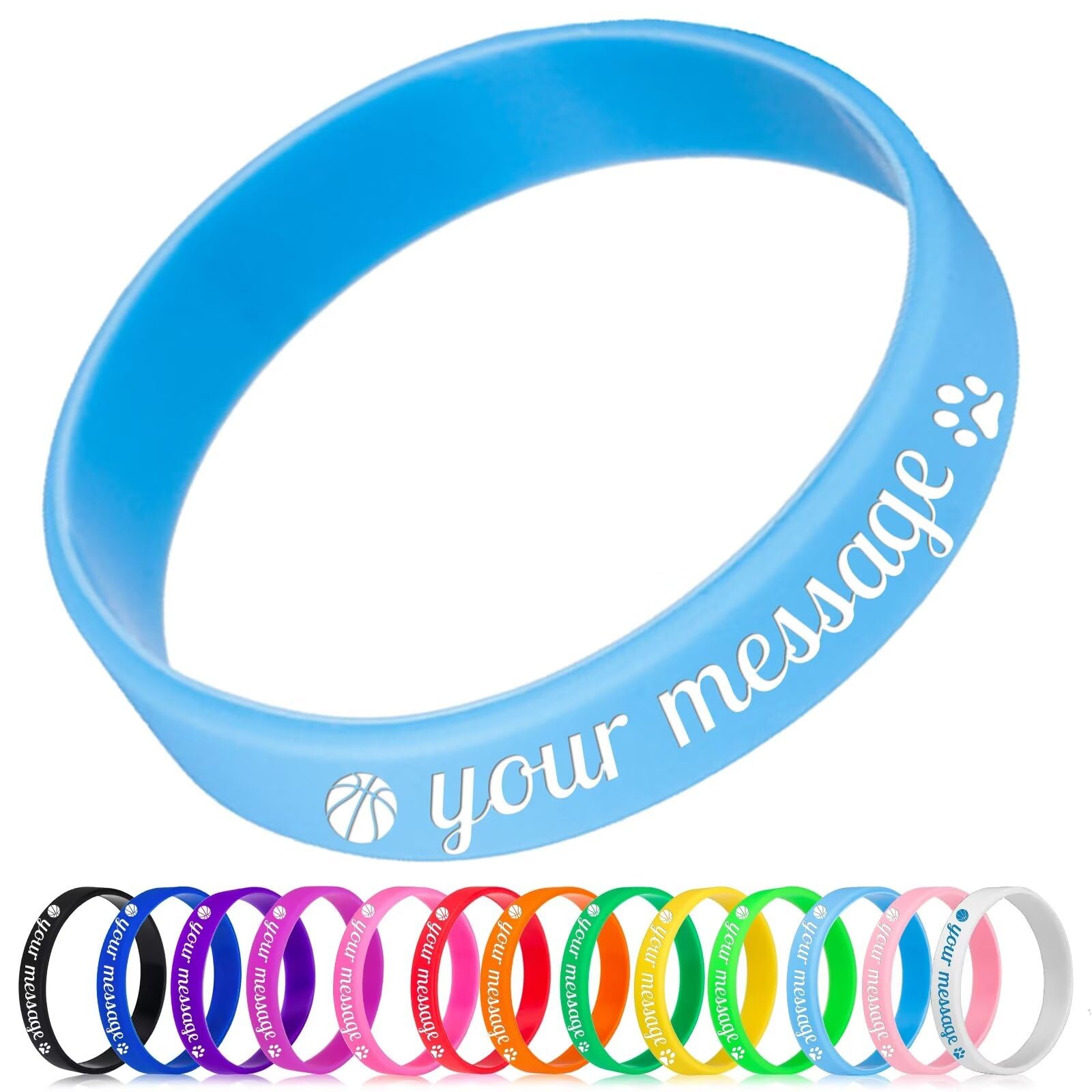 Aokizkdzsw Custom Silicone Wristbands - Personalized Customizable Rubber Bracelets - Customized for text/LOGO, Motivation, Events, Gifts, Support, Awareness