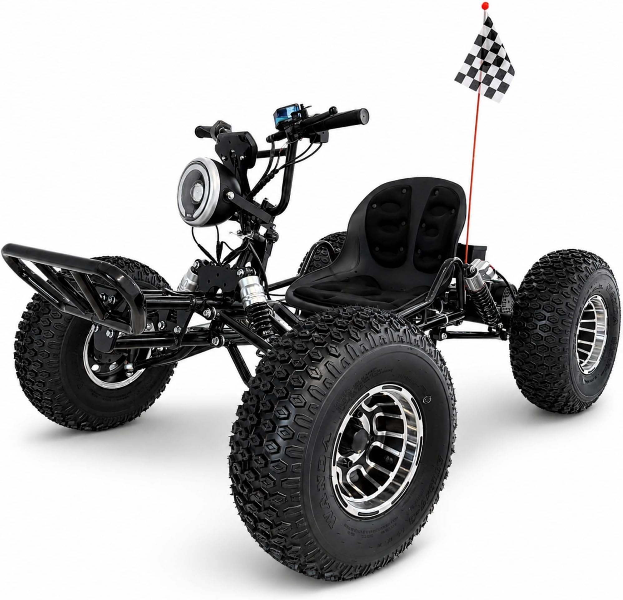 Zyliathor 48V Electric Go Kart for Adults & Teens, 20Ah Battery, 4000W Peak | 30-Mile Range, Speed Control, Shaft Drive Differential, Hydraulic Brake, LED Light, All-Terrain Tires for Outdoor Fun(Black)