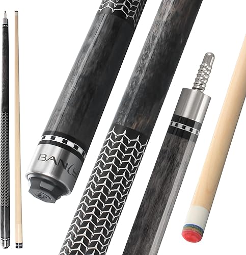 Banly Tacos de Billar - Tacos de 58" de madera de arce canadiense con punta de 12.5mm de baja deflexión, palo de billar para control de precisión en