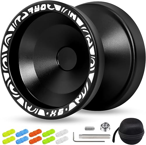 X6 Yoyo profesional de trucos para niños y principiantes, Yoyo 6061 Responsive Yoyos de aleación de aluminio con rodamiento KK, eje, bolsa, 10
