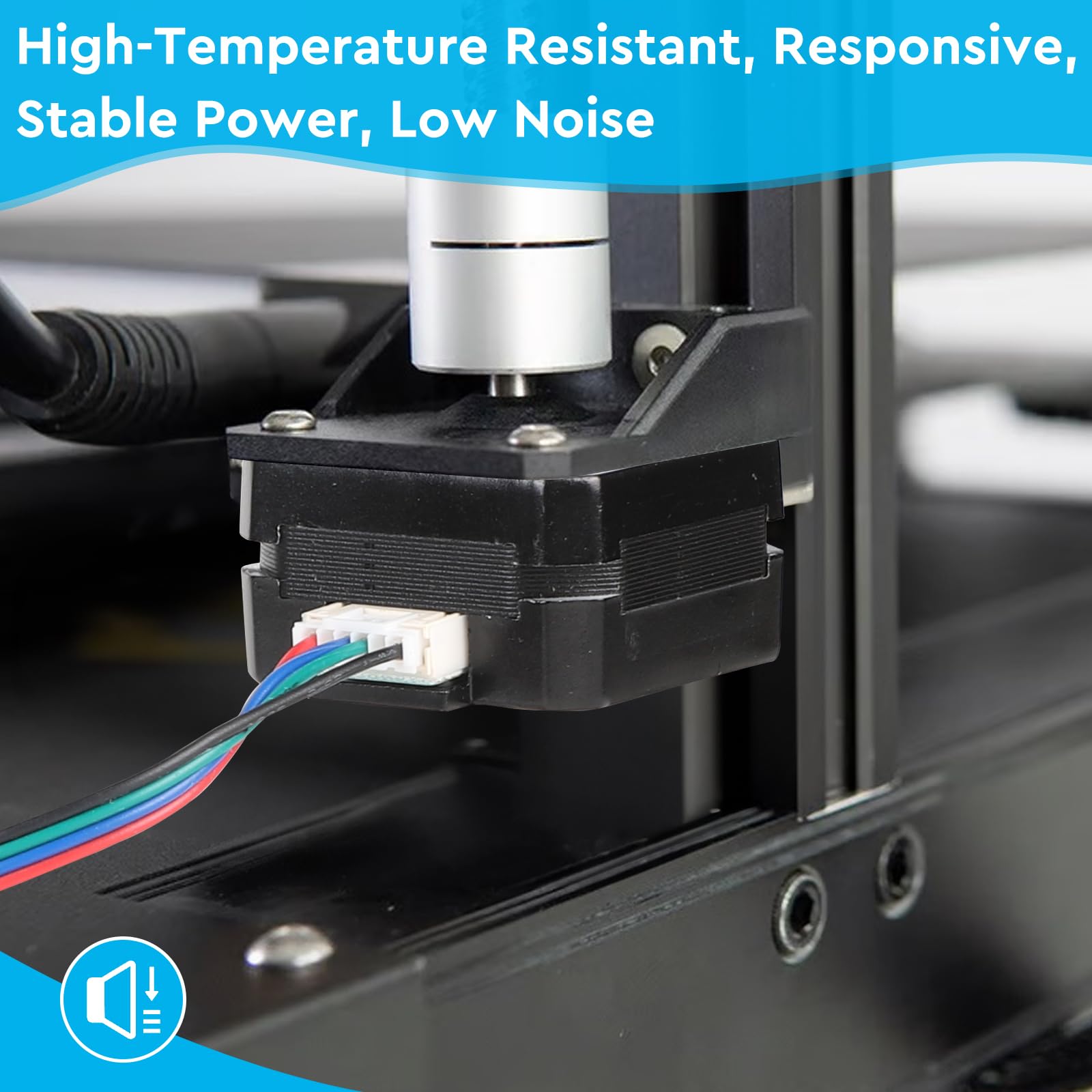 EFUTURETIME 3pcs Motore Passo-Passo Nema 17 42-23, 16 Ncm 1.8° per Giro, 3,6 V/1A 2 Fasi 4 Fili con 1m Cavo per Motori di Stampanti 3D, Fresatrici CNC, Bracci Robotici e Incisori Laser