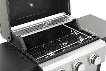 3-Burner Propane Gas BBQ Grill - Stainless Steel 30,000 BTU Patio Garden Barbecue Grill with Two Foldable Shelves