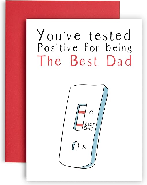 Huxters Funny Card for Dad  Premium Quality A5 Greeting Cards for Loved Ones  Humorous Fathers Day Card Youve Tested Positive Birthday Card for Dad (Dad)