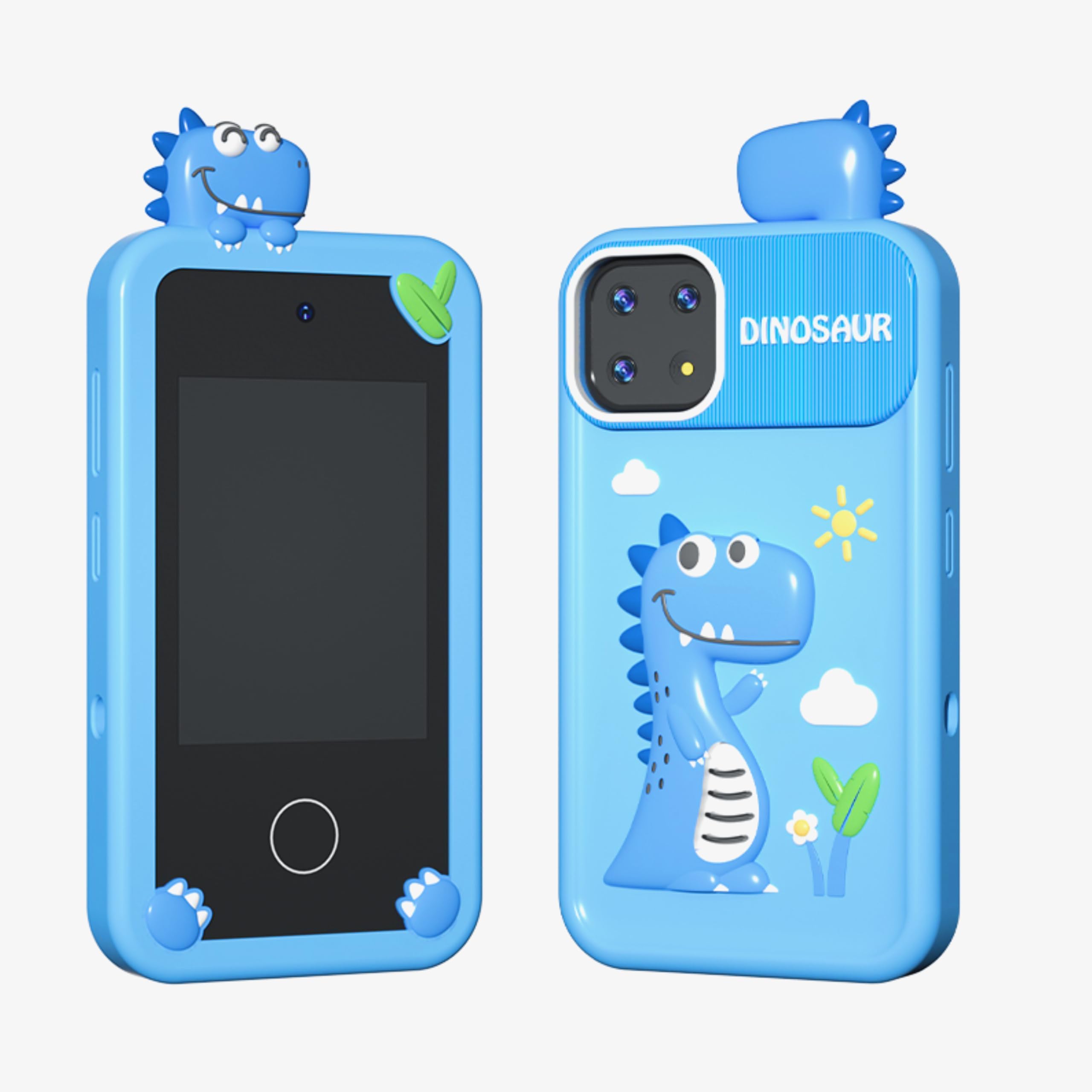 KIDS SMART PHONE,Special Dianosur Magical Educational Toy,22+ Educational Apps,Real FHD Camera,Music Player,8GB Storage,Holiday Gifts,Birthady,Eid Gifts for Ages 3–7 | BLUE EDITION