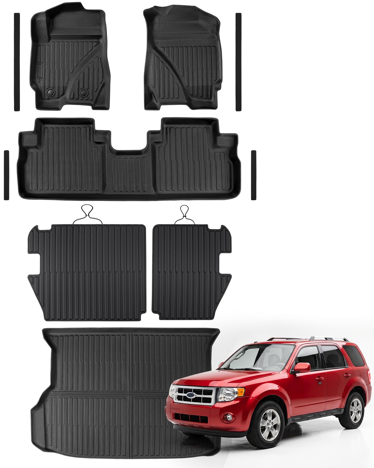 Car Floor Mats for Ford Escape 2009 2010 2011 2012, Black