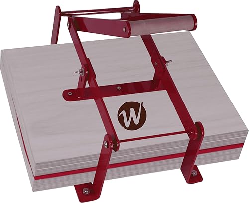 WoodLinoPress Prensa de impresión de bloques de lino a mano, prensa de linóleo, rojo-a3