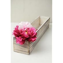 Richland Wood Planter Box White Washed 20" x 4" Set of 6