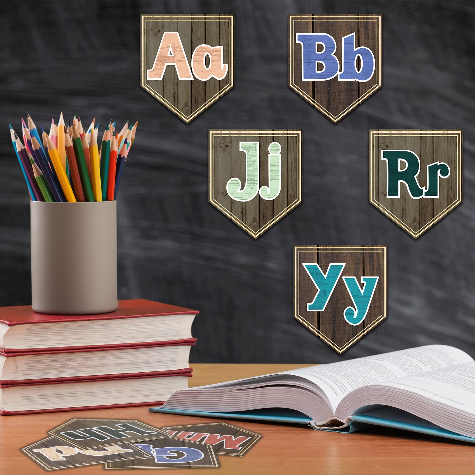 176-teiliges Klassenzimmer-Wort-Set – Alphabet-Pinnwand Mit Karten & Klebepunkten, Lern-Deko Für Lehrer & Schüler