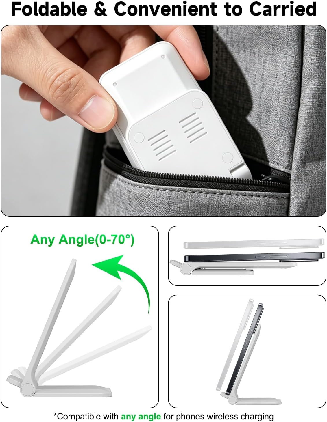 Wireless Charger Stand, Foldable, 15W Fast Wireless Charging Station Compatible with iPhone 17 16 15 14 13 12 Pro Max, Phone Charger Dock for Samsung Galaxy S26 S26+ S25 S24 S23 S22 Note 20 & Android 8 71d9C7WsIAL. AC SL1500