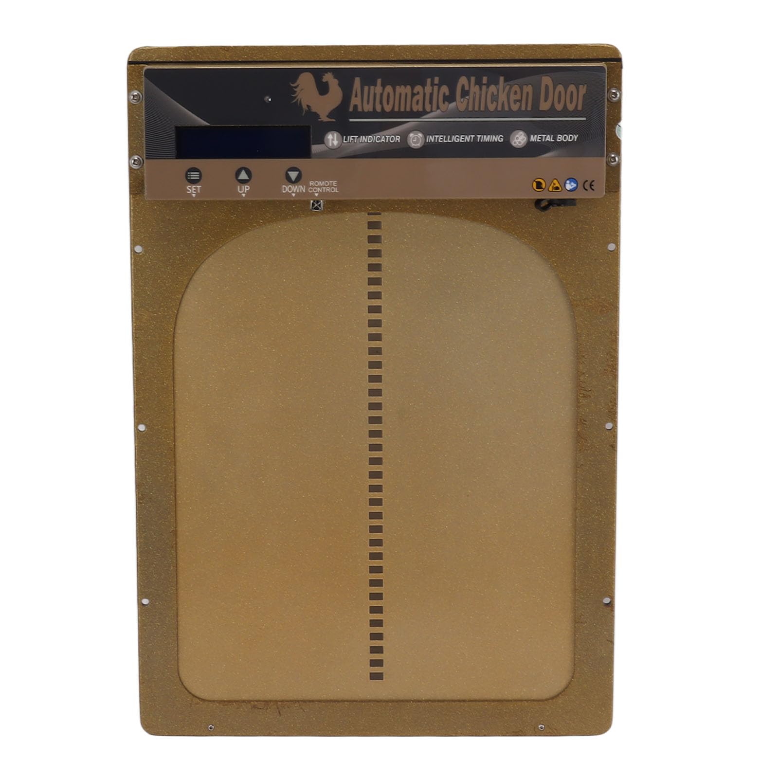 Porta Automatica per pollaio, Display a LED, rilevamento della Luce, apriporta Fantasia, Controllo temporale programmabile per Attrezzature di Sicurezza agricola (Oro)