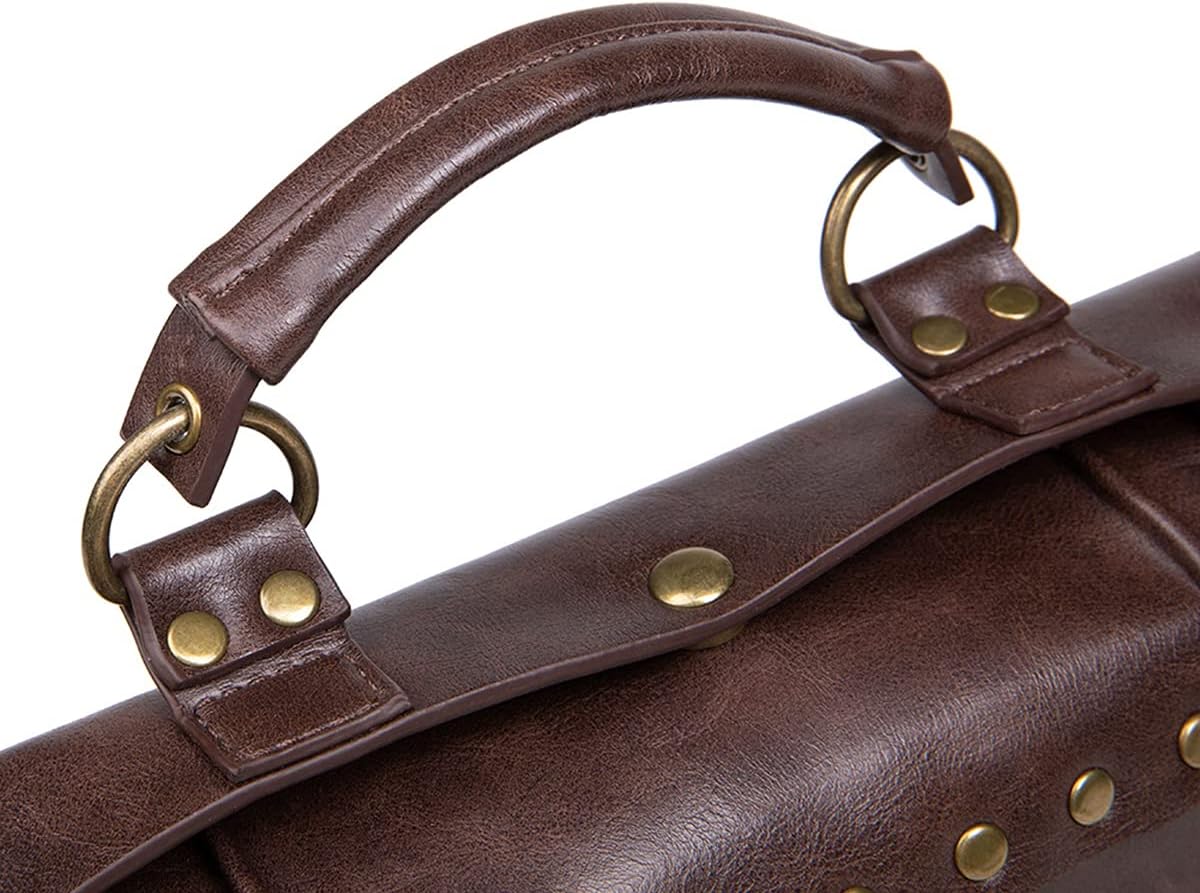 Messenger Bag Leather Retro Briefcase Steampunk Crossbody Shoulder Purse Satchel for Women Lolita Gothic Costume Accessory - Image 8