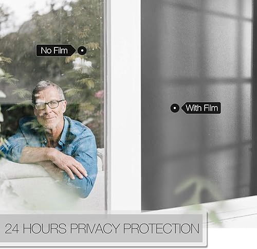 Miniatura 6 de HIDBEA - Película de privacidad esmerilada para ventana, adherencia estática sin adhesivo, bloqueo solar y ultravioleta, control de calor,