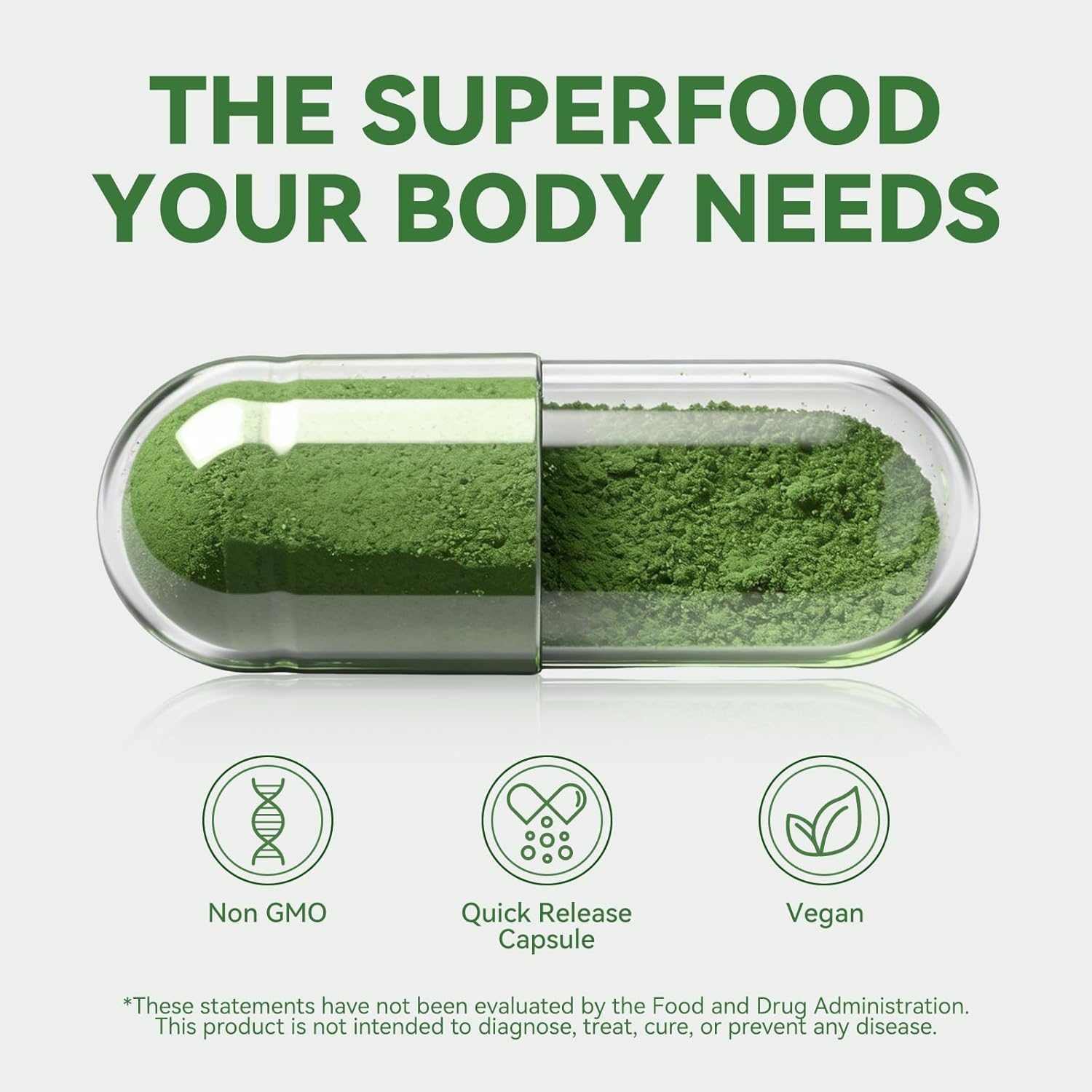 Moringa Oleifera Capsules – Natural Herbal Supplement for Daily Health, Gentle Formula, 60 Capsules