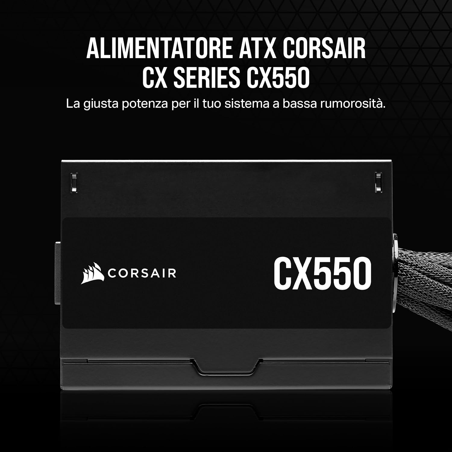 CORSAIR CX550 ATX 550W Alimentazione - Certificazione 80 PLUS Bronze - Bassa Rumorosit+á - Cavi con Guaina - Non Modulare - EU - Nero - Alimentatore - Immagine 1