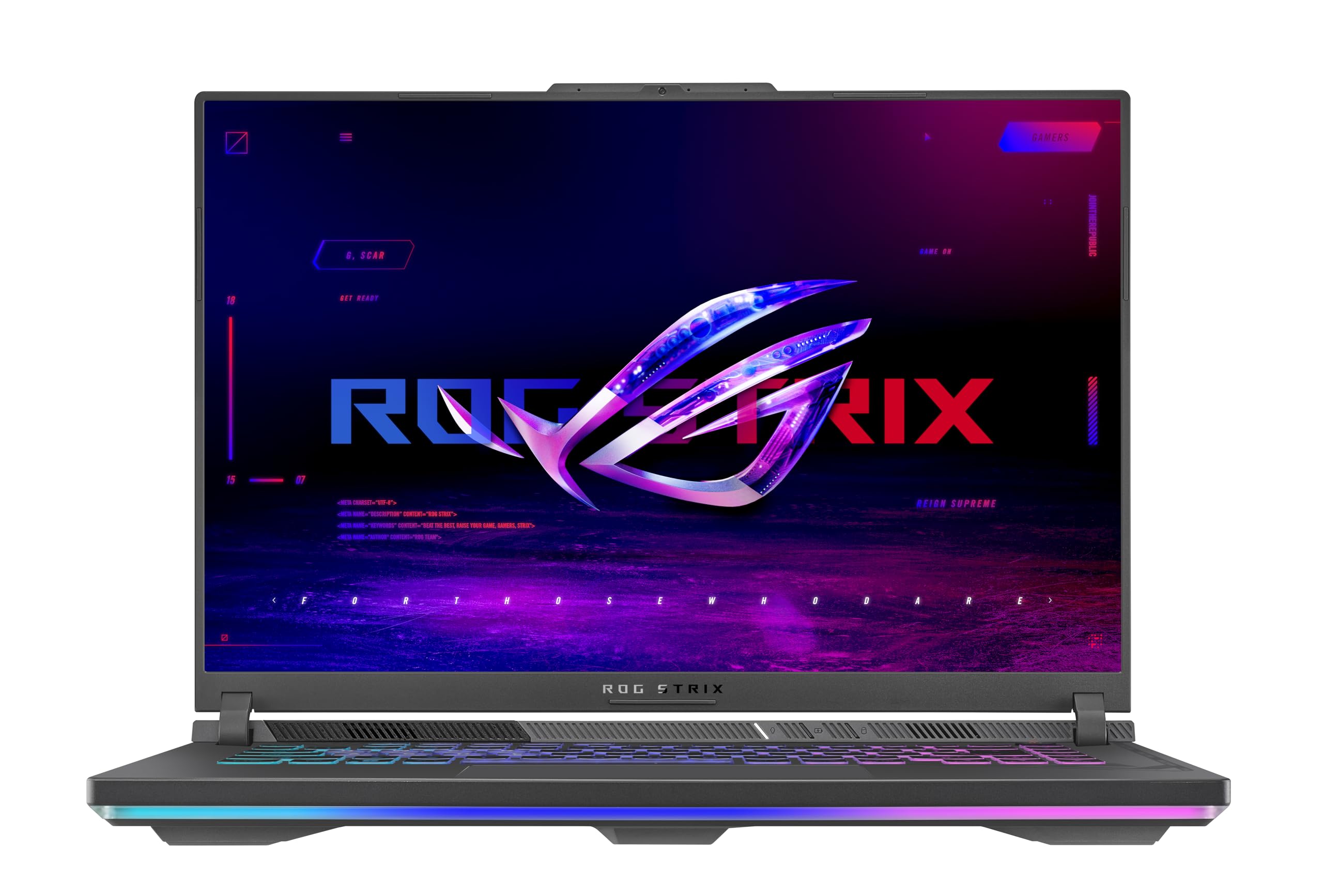 ASUS ROG Strix G16 STRIX-G16-G614PW-TS109W 16" 2.5K (2560x1600) 300Hz Pc Portable (AMD Ryzen 9 8940HX jusqu'à 5.3 GHz, 32Go DDR5, 1To SSD, NVIDIA RTX 5080, Windows 11 Home) – Clavier AZERTY