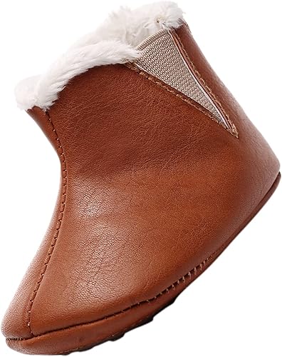 Elegantes botas de felpa para bebés y niñas, primeros caminadores para bebés, zapatos de algodón suave y cálido