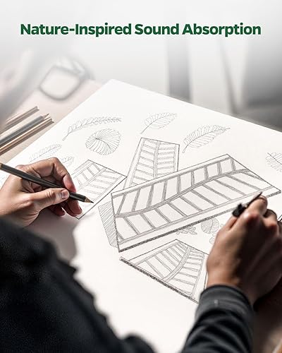 Miniatura 2 de Paneles acústicos para paredes, techos y puertas, paquete de 6 paneles autoadhesivos absorbentes de sonido, azulejos decorativos de 17 x 12 x 0.4