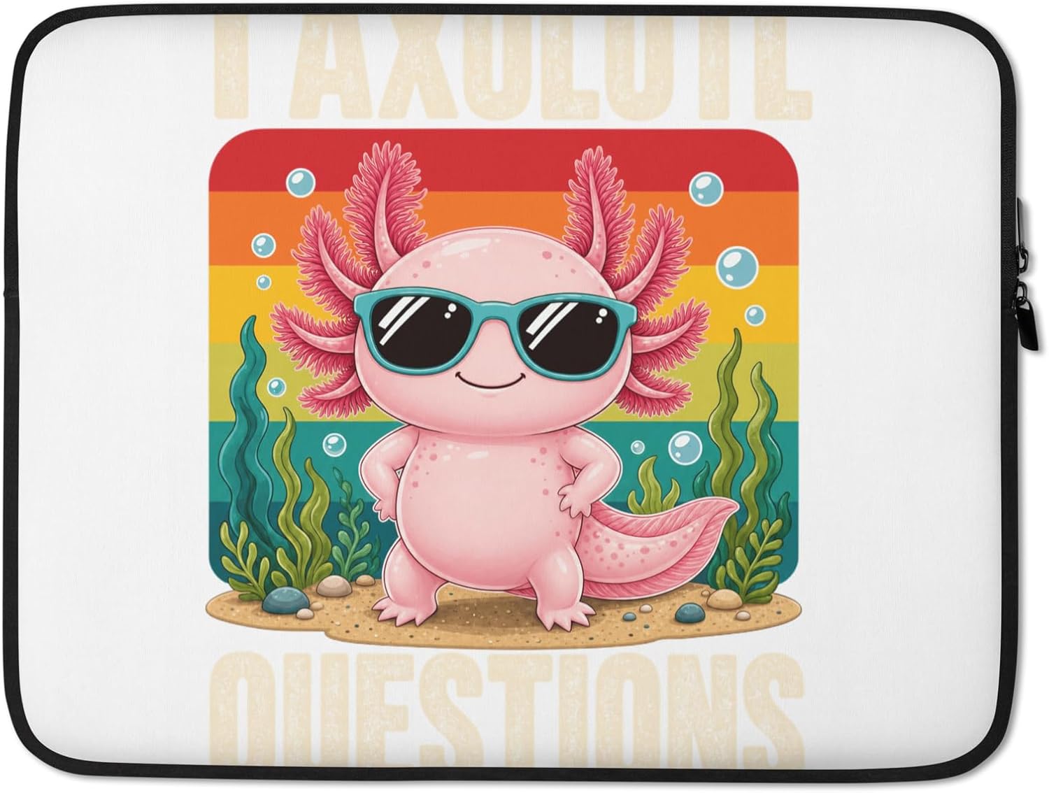 I Axolotl Questions Adults Youth Kids Retro Axolotl Novelty Graphic Laptop Sleeve