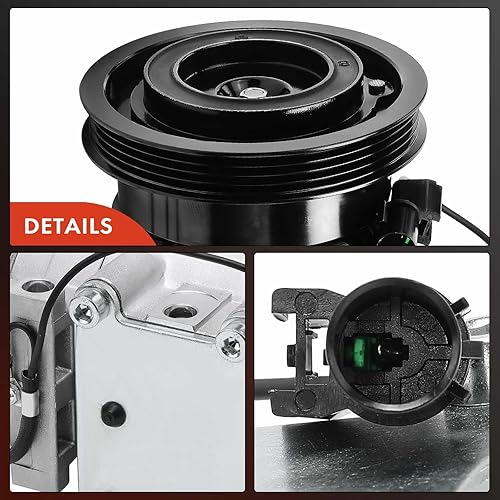 Miniatura 8 de A-Premium Compresor de aire acondicionado con embrague compatible con Kia Sephia 1999-2001, Spectra 2000-2000, 1.8L