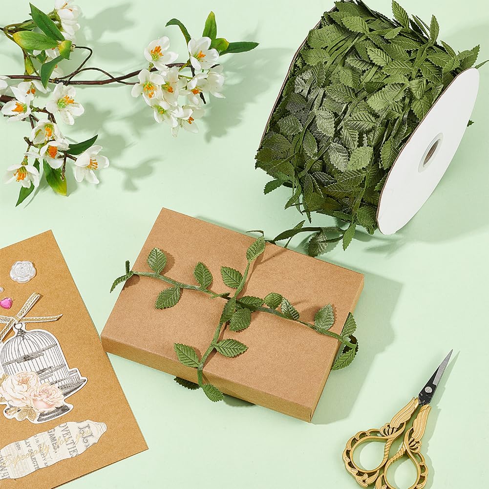 Swpeet Nastro Decorativo Con Foglie D'Ulivo 40 M - Verde Oliva, Rampicante Artificiale Per Fai Da Te E Matrimoni