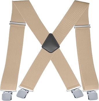 Suspenders for Men Heavy Duty,2 inch Elastic Adjustable X-Back Mens Suspender with Clips for Seniors