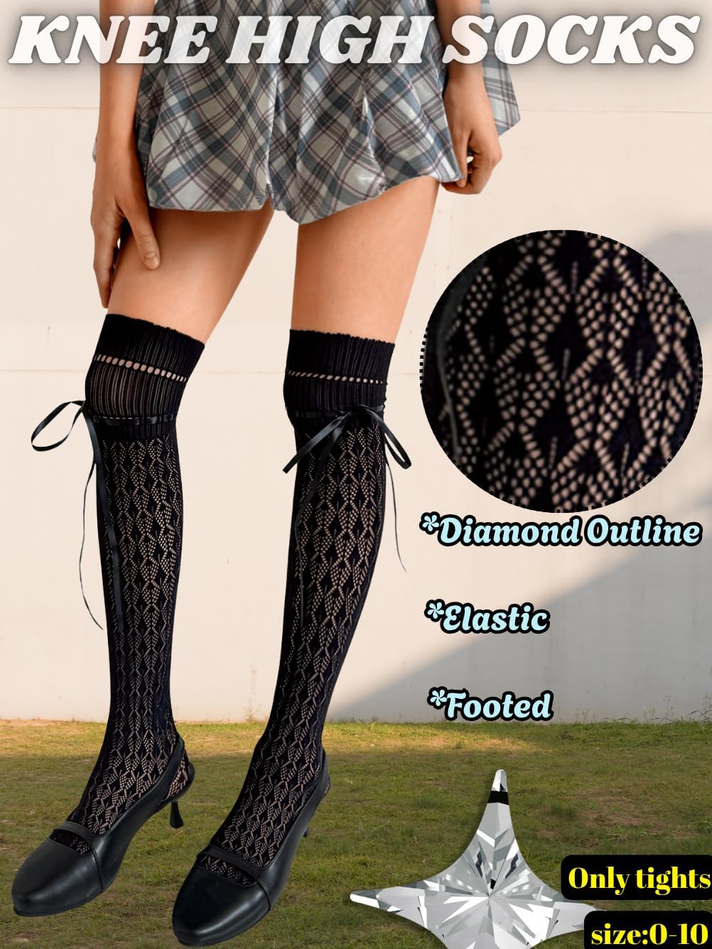 Over Knee Socks With Bows,Patterned Thigh High Stockings Women,Cute Long Sock For Boots Size 0-10 - Image 3