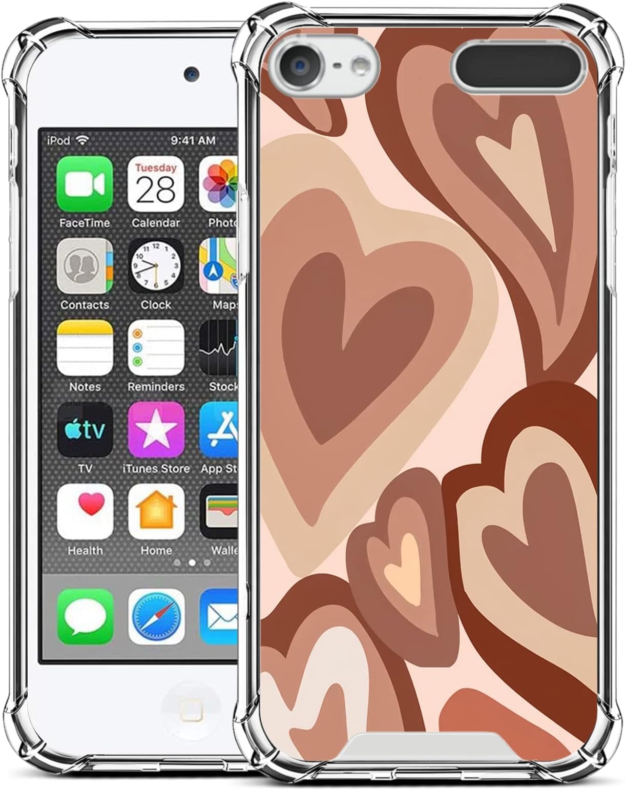 ZIYE Compatible with iPod Touch 7th Generation Case,iPod Touch 6 5 Case Clear,Shockproof Protective Case for iPod Touch 5/iPod Touch 6/iPod Touch 7 Case Heart
