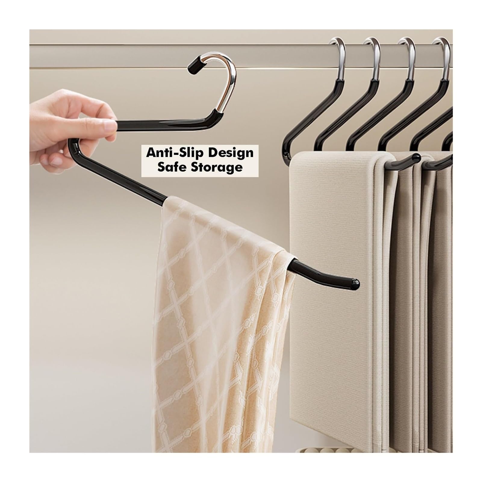 Perchas para pantalones para ahorrar espacio, organizador para jeans, pantalones, bufandas, corbatas, accesorios, paquete de 5
