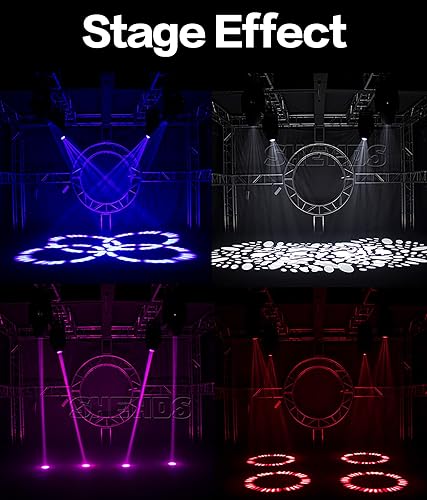 Miniatura 5 de SHEHDS Luces de escenario de cabeza móvil 380W 19R Bombilla (7500K) 7+5+14Gobos 14 colores focos de haz 2 prismas efecto lavado zoom luces DJ luces