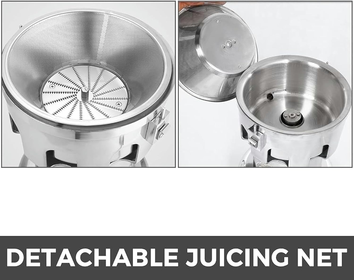 Commercial Juice Extractor, Electric Citrus Juicer, 2L Large Feed Chute Centrifugal Juicer Machine, Stainless Steel Juice Extractor with Filter for Juice Shops, Restaurants, Hotels