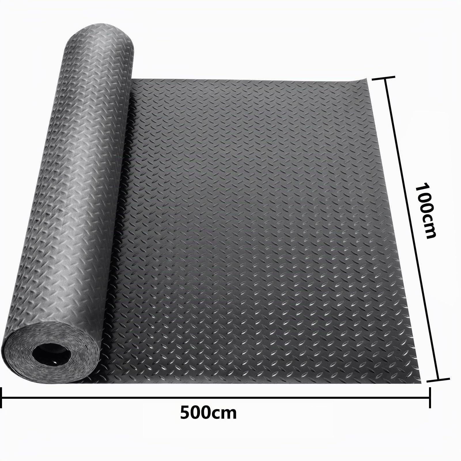 uyoyous Tapis de protection de sol en caoutchouc 500 cm x 100 cm - 3 mm - Antidérapant - Pour garage, sport, fitness - Pour cave, atelier, garage, salle de sport, installation, entrepôt